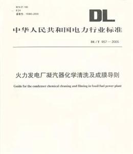 中華人民共和國電力行業標準DL/T9572005火力發電廠凝汽器化學清洗及成膜導則 中華人民共和國電力行業標準DL/T9572005火力發電廠凝汽器化學清洗及成膜導則
