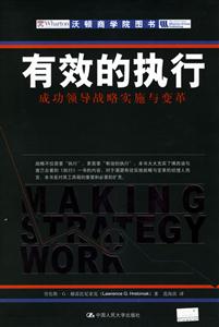 有效的執(zhí)行:成功領(lǐng)導(dǎo)戰(zhàn)略實(shí)施與變革